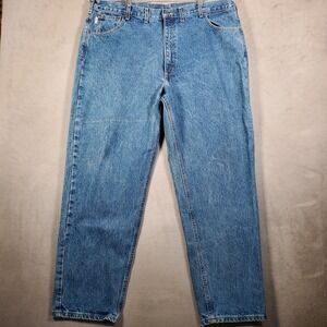 Carhartt Jeans Mens 44x32 Blue‎ Denim B17DST Relaxed Fit Workwear Y2K Utility